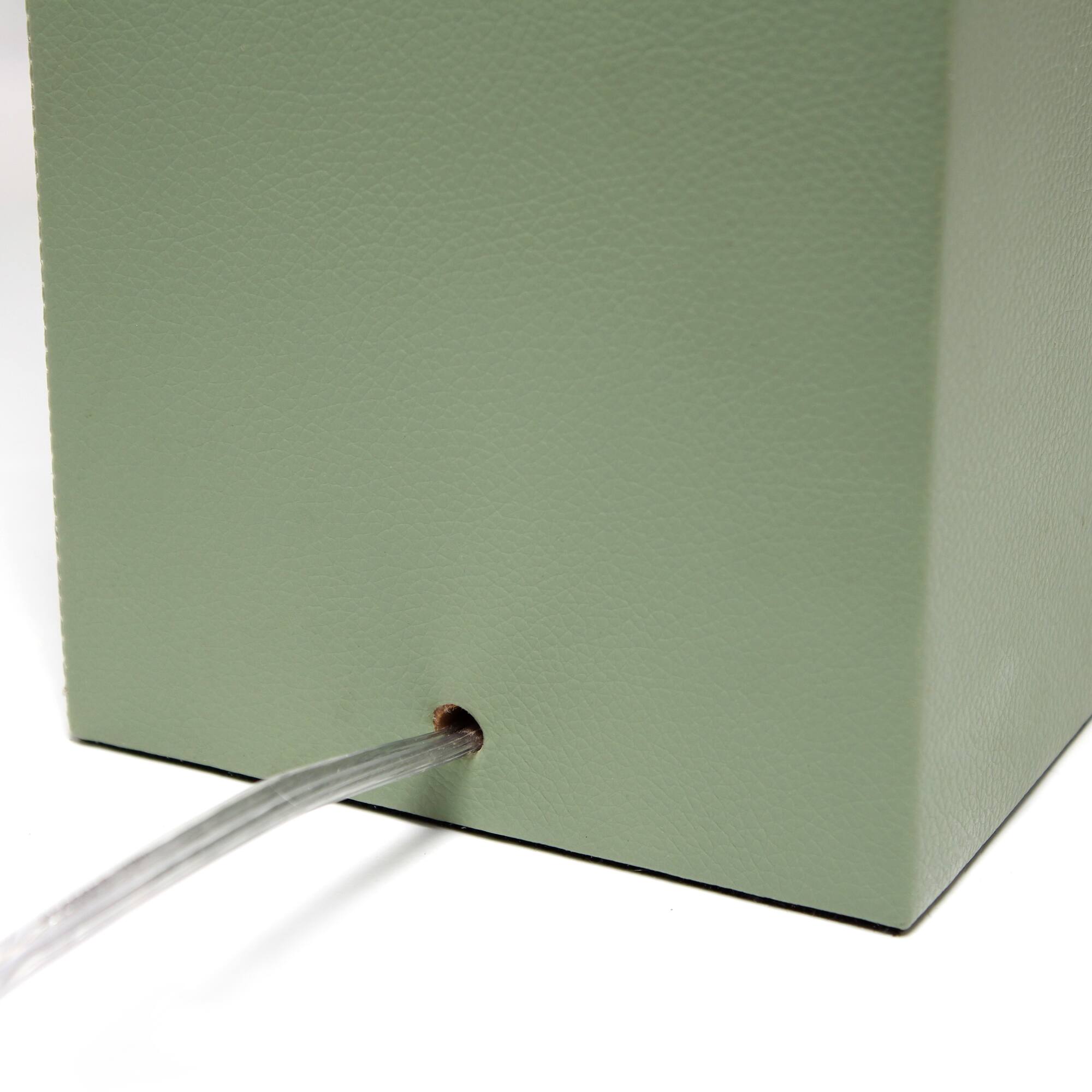 Lalia Home Lexington 21" Sage Green Leather Base Table Lamp